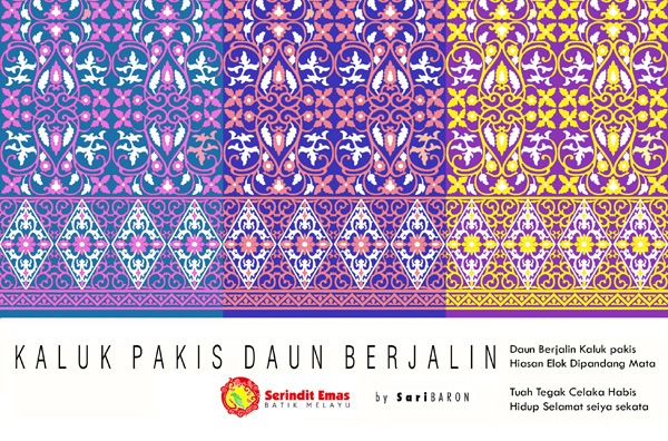 Desain Motif Batik  Batik Melayu Serindit Emas